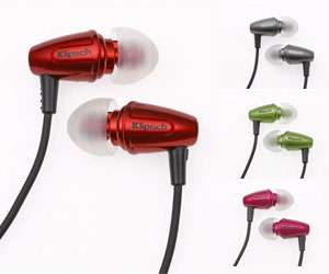   Earphones with Patented Oval Ear Tips (Rebel Red): Electronics