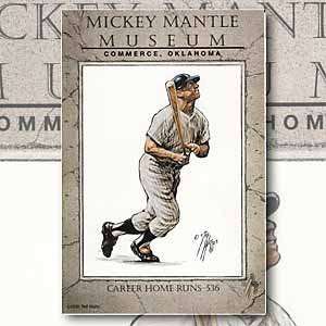  Mickey Mantle   Career Home Runs: 536   Postcard (4 in a 