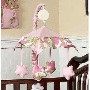 JoJo Designs Pink and Khaki Camo Musical Crib Mobile: Baby