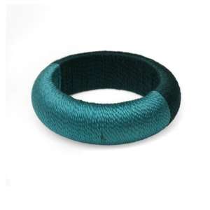  Handcrafted Bangle Wood/thread Pale Blue/teal: Everything 