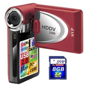 SVP HDDV 2300 Red 11MP Max 2.4 inch LCD Digital Video Camcorder with 
