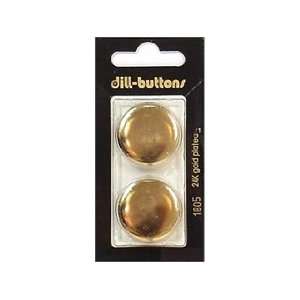  Dill Buttons 25mm Shank Gold Metal 2 pc: Arts, Crafts 