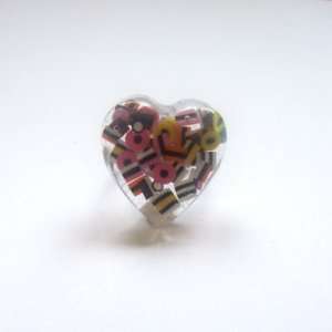  Sour Cherry All Sorts Sweet Ring (Adjustable Silver Plated 