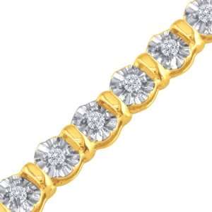  Ladies Diamond Tennis Bracelet In Yellow Gold: Jewelry