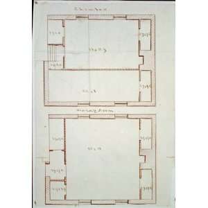  Two story house Floor plans,chamber,dining room,1830 1860 