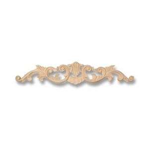18W X 3 1/2H X 3/8TH, Hand Carved Hard Wood Acantus Style Applique 