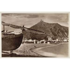 1928 Beach Boat Blanes Spain Costa Brava Photogravure 