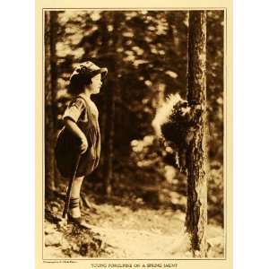  1922 Rotogravure Child Porcupine Spring Tree Climbing 