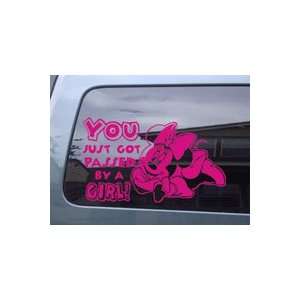Minnie Mouse Passed By A Girl Car Truck Window Vinyl Decal Sticker 