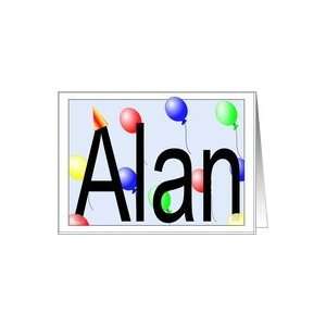  Alans Birthday Invitation, Party Balloons Card: Toys 