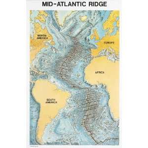  SciEd Mid Atlantic Ridge Map; Wall Size Map Industrial 