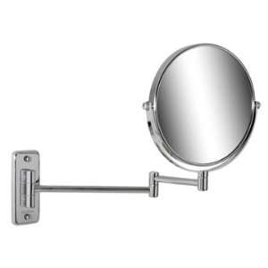 Geesa 1076 Wall Mounted Chrome Round 5x Magnifying Mirror with Double 