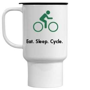  Eat. Sleep. Cycle. Mug Custom 15oz Travel Mug Kitchen 