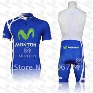 2011 monton blue short cycling jerseys and bib shorts set 