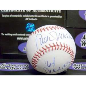   Rick Wise Autographed Baseball Inscribed 64 Phils: Sports & Outdoors