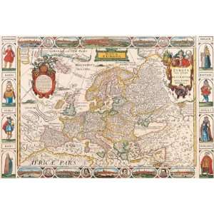   : Nicholas Visscher   Antique Map   Nova Europa, 1652: Home & Kitchen