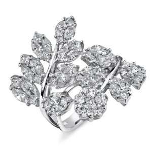  18 Karat White Gold Diamond Designer Ring: Jewelry