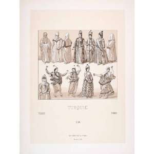 1888 Chromolithograph Turkey Costume Women 18th Century Dress 