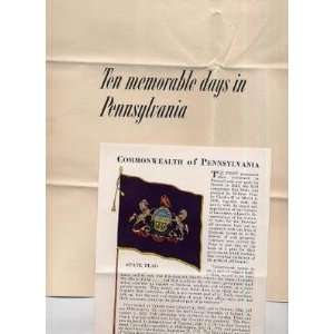  1956 Pennsylvania State History and Information Brochures 