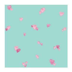   PW4035 Girl Power 2 Heart Wallpaper, Teal/Pinks
