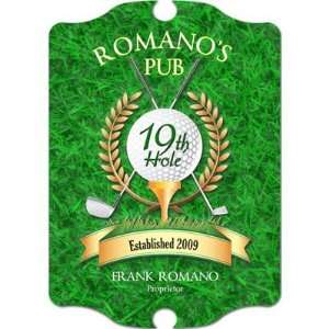 Personalized Vintage Golf 19th Hole Pub Sign:  Home 