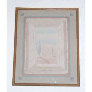   ON PAPER AND FRAMED CALLED DESERT WINDOW by WESS 