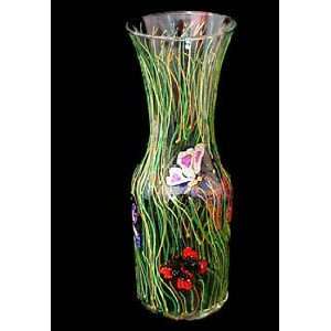  Butterfly Meadow Design   Hand Painted   Carafe   1 Liter 