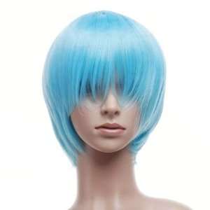  Light Blue Short Length Anime Cosplay Wig Costume Toys 