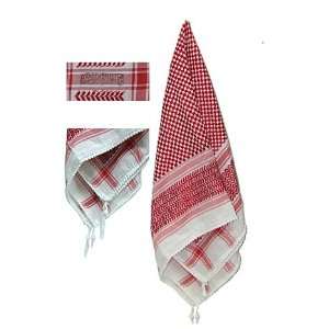  Premium Syrian Keffiyeh CAFIA Arab Scarf Red & White 