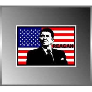 President Reagan on USA Flag Patriotic Vinyl Decal Bumper Sticker 4 X 