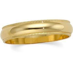   Band Ring Ring. 04.00 Mm Light Milgrain Band In 14K Yellowgold Size 6