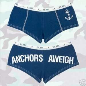    U.S. Navy Anchors Aweigh Booty Shorts   Small: Sports & Outdoors