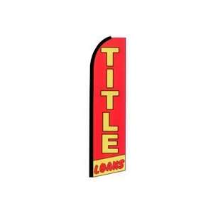  TITLE LOANS Feather Banner Flag (11.5 x 3 Feet): Patio 