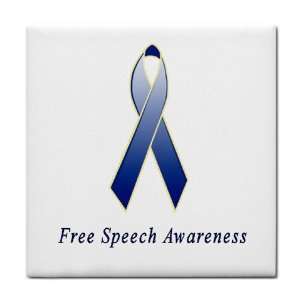  Free Speech Awareness Ribbon Tile Trivet: Everything Else