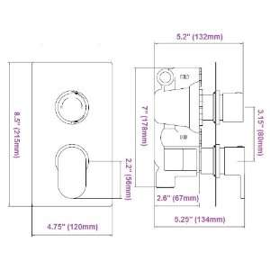 Cloud 9 Concealed Thermostatic Twin Shower Faucet Valve with Diverter 