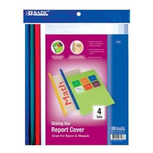  Bazic Clear Front Report Covers with Sliding Bar, 4 per 