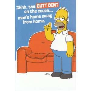 Fathers Day Card the Simpsons Ahh, the Butt Dent on the Couch Man 