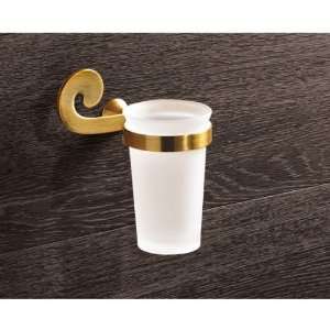 Gedy 3310 44 Wall Mounted Frosted Glass Toothbrush Holder With Bronze 