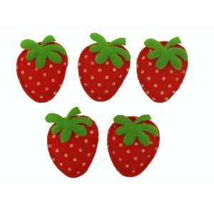  Padded Curly Stem Strawberry Applique10 Pieces (1 Color 
