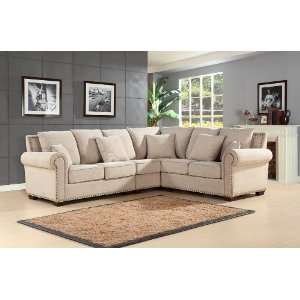  Sutter Fabric Sectional in Cream By Abbyson Living