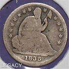 1838 Seated Liberty Half Dime Value Within Wreath 90% Silver Coin