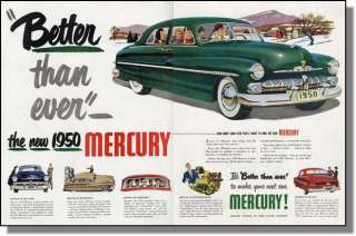 1950 Green Mercury Car   Better than ever   2pg Car Ad  