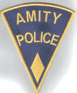 Jaws Movie Amity Police Logo Shoulder Patch, Yellow NEW  
