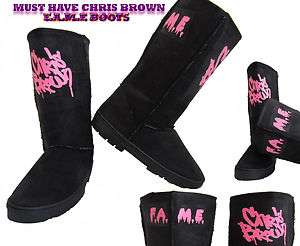 LIMITED CHRIS BROWN F.A.M.E FAME BLACK BOOTS LOOKS HOT WITH HOODIE ALL 