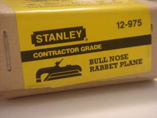 STANLEY BULL NOSE RABBET PLANE VTG NOS No.12 975 W/BOX  