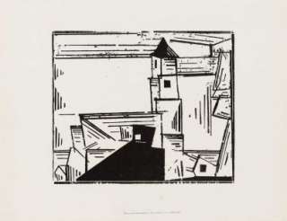 Lyonel Feininger  original seltener HOLZSCHNITT Gelbe Dorfkirche 