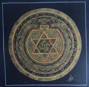27.Star Om Mandala Thangka Painting Newari Arts Nepal  