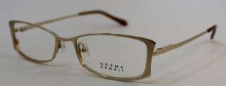 Norma Kamali Opthalmic Eyeglass Rectangle Frame Gold  