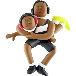  3920 African Americans Wrestlers Christmas Ornament 