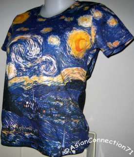 STARRY NIGHT New VAN GOGH Art T Shirt Misses S M L XL  
